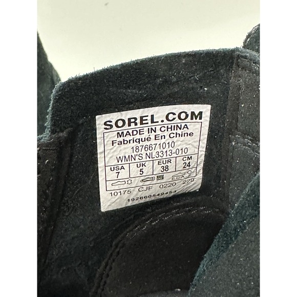 Sorel Women's Evie Bootie Waterproof Side‎ Zipper Suede Boots Black Size 7 - Picture 7 of 7
